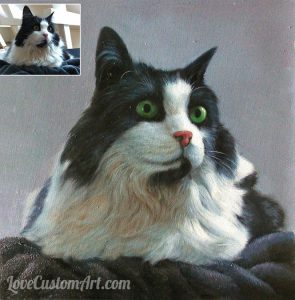 Cat Oil Painting by hand from a photo