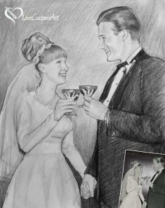 Charcoal Drawing from wedding photo