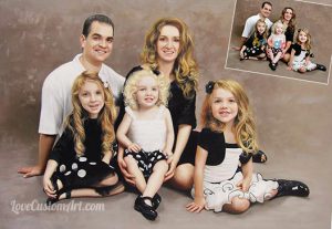 All the family painted from a professional photographer in oil