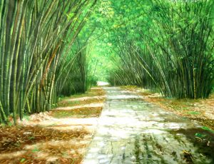 Wild Bamboo oil painting in Trinidad