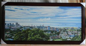 oil painting of the industrial works in Trinidad