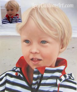 Swedish Blonde boy painted in oil on linen