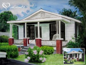 Watercolor painting of a house