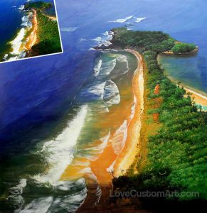 A beautiful hand painted oil of beach