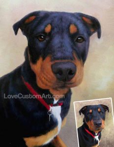 oil painting of puppy dog from photo