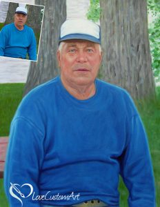 Retired Gentleman self-portrait painted in oil