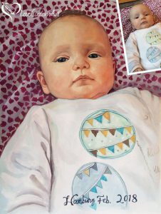 pastel painting by hand from photo of little boy