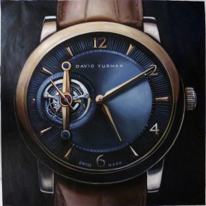 100% hand painted oil of a beautiful watch dark blue face